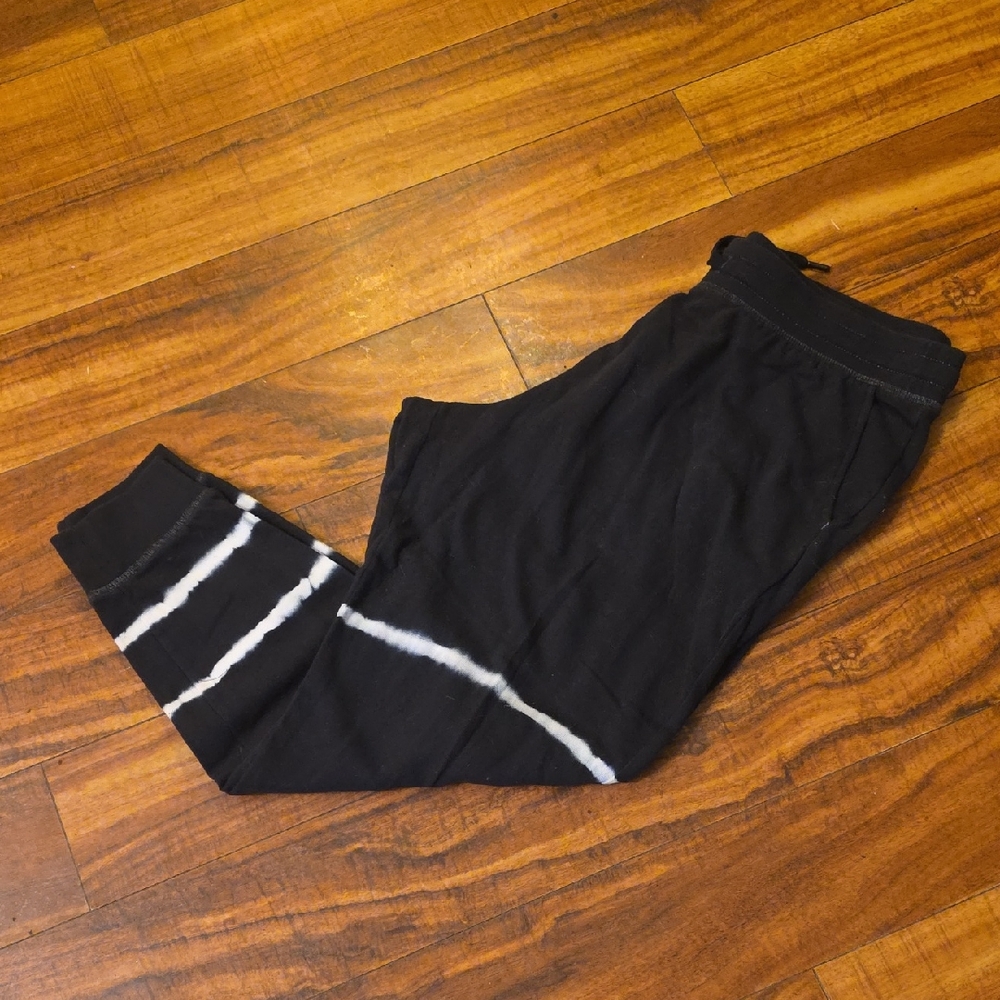 Old Navy Black Joggers with White Stripes